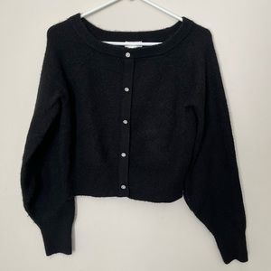 H&M Black Button Front Sweater Size Small